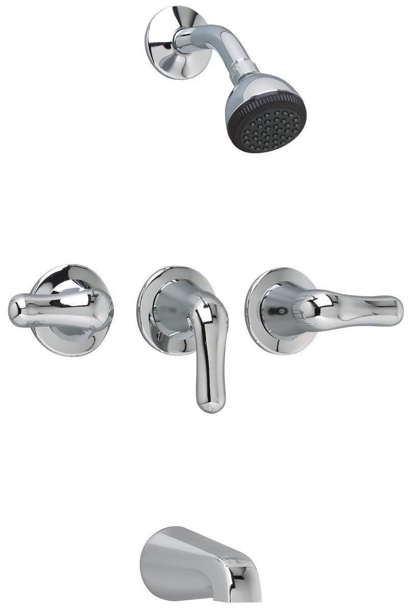 Polished Chrome 3-Handle Bath and Shower Y9465