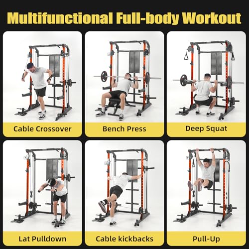 Power Cage with Cable Crossover and Dual Independent Pulley System K211