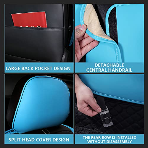 Black Red Waterproof Leather Car Seat Cover E756