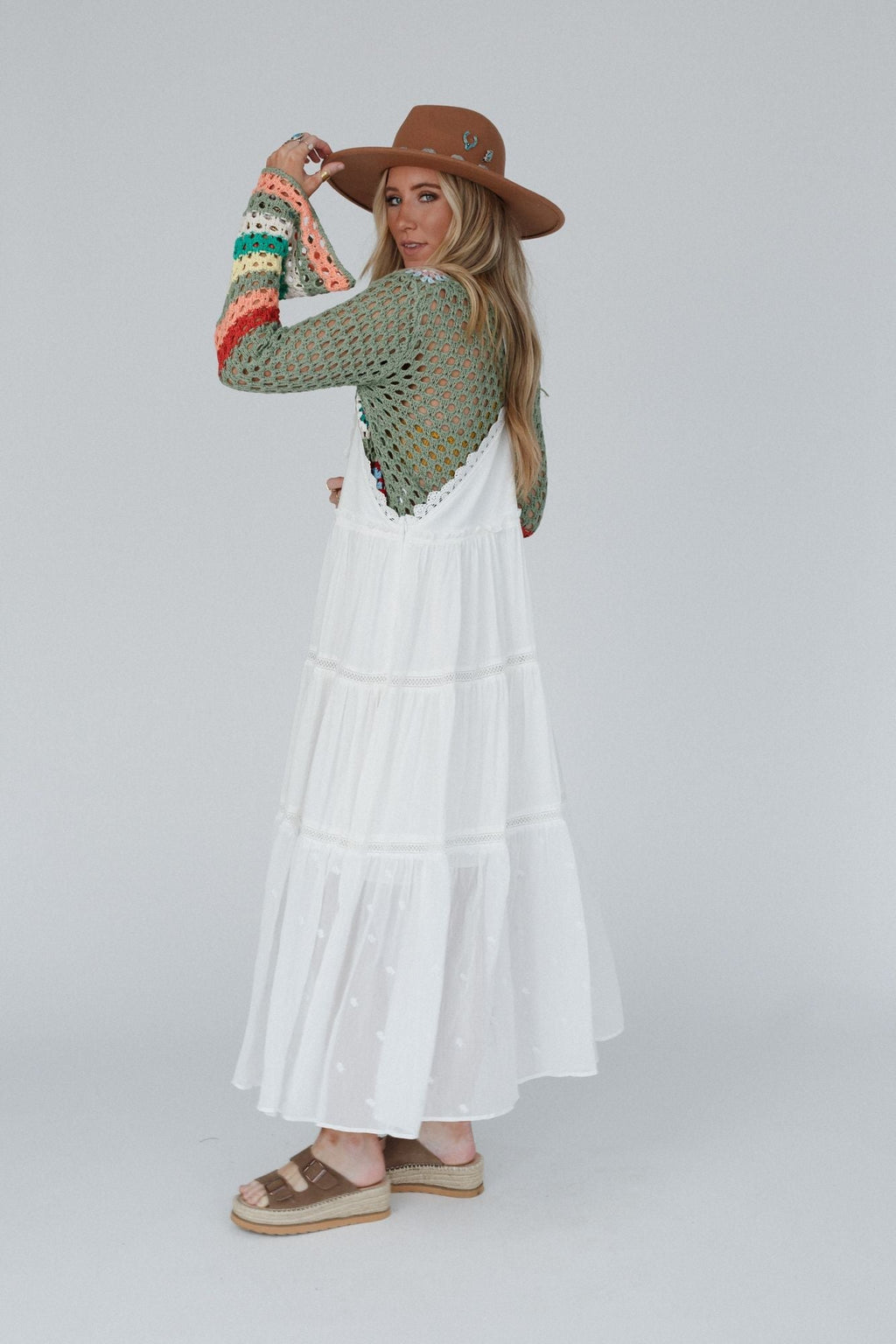 Green Paths Overall Dress - Off White