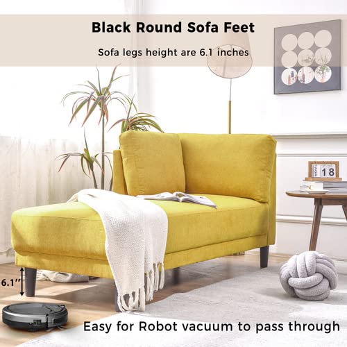 Yellow Fabric Upholstered Corner Chaise Lounge P922