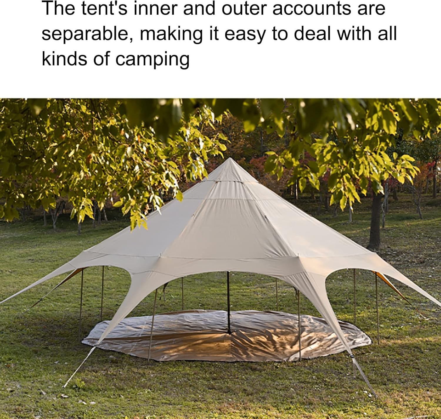 Beige 4 Season Cotton Canvas Bell Tent 8-10 Person G3772
