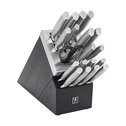 20-pc Self-Sharpening Knife Set with Block, Black, Stainless Steel V37870
