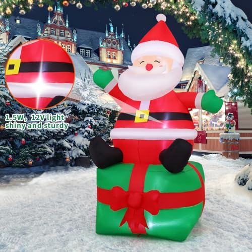 7 FT Christmas Inflatables Santa Blow Up Inflatable with Built-in LEDs N304