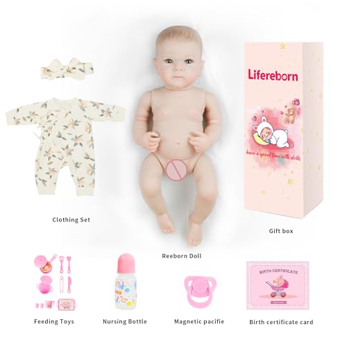 20Inch Soft Vinyl Poseable Reborn Baby Doll with Doll Accessories and Gift Box J24007