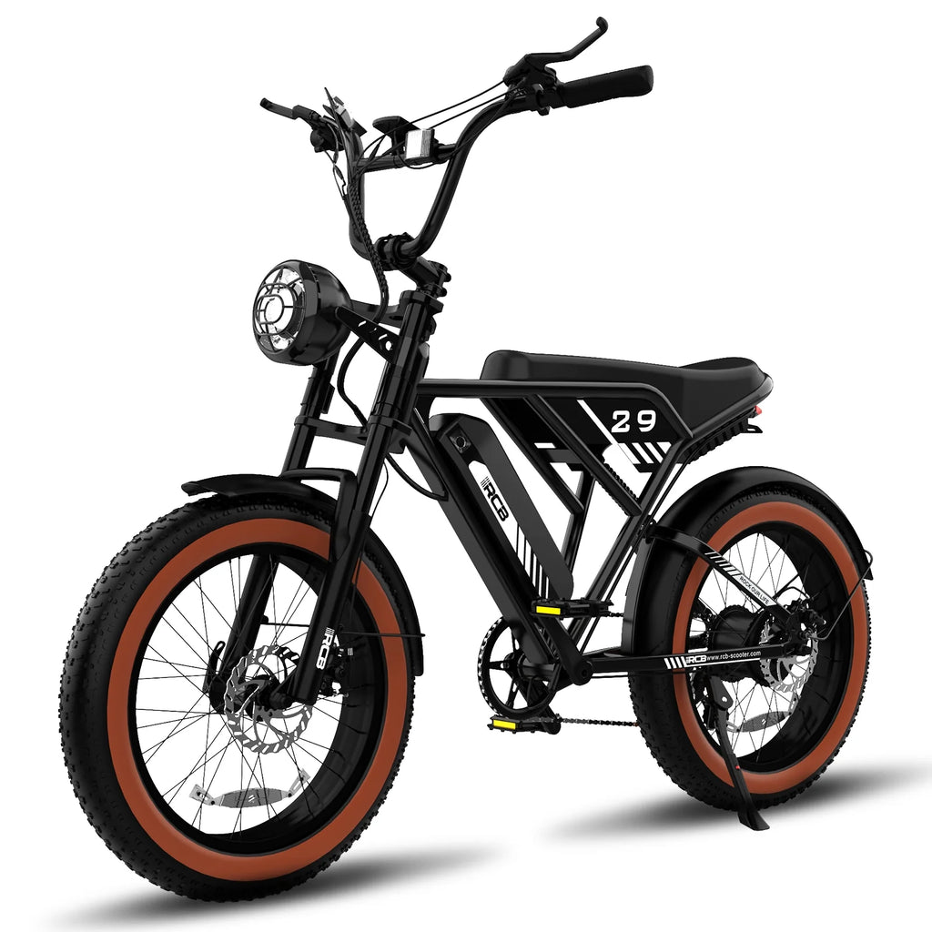 Black 20" 4.0 Fat Tire Electric Bike with 48V 15Ah Battery V56514