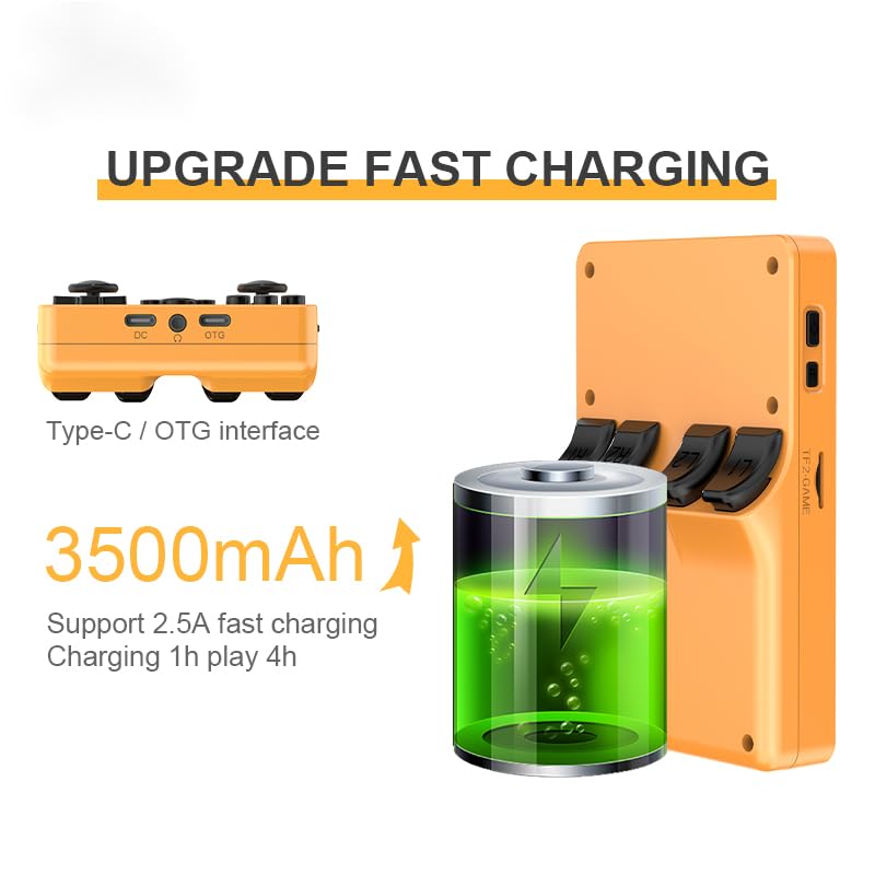 Yellow 3.5" IPS Screen Handheld Game Console K126