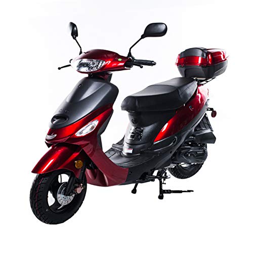 50cc Gas Moped Scooter Street Bike (Burgundy) U277