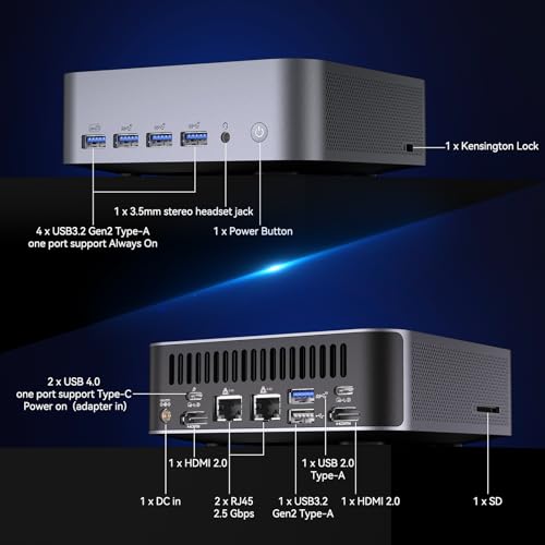 Mini PC with Intel Ultra 9 185H 32GB DDR5 2TB NVMe SSD Windows 11 Pro Z836