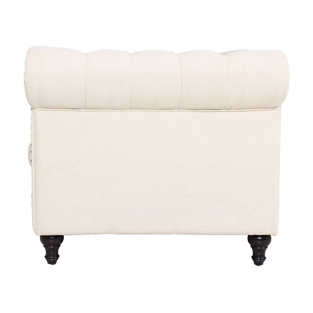 2 Piece Microfiber Loveseat Set in Cream B57314