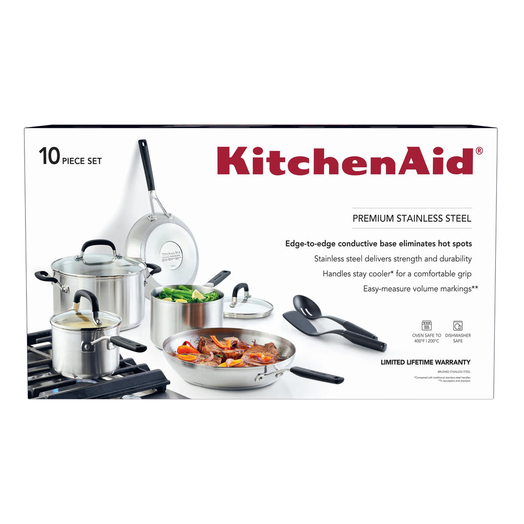 Stainless Steel 10 Piece Pots and Pans Set C609626