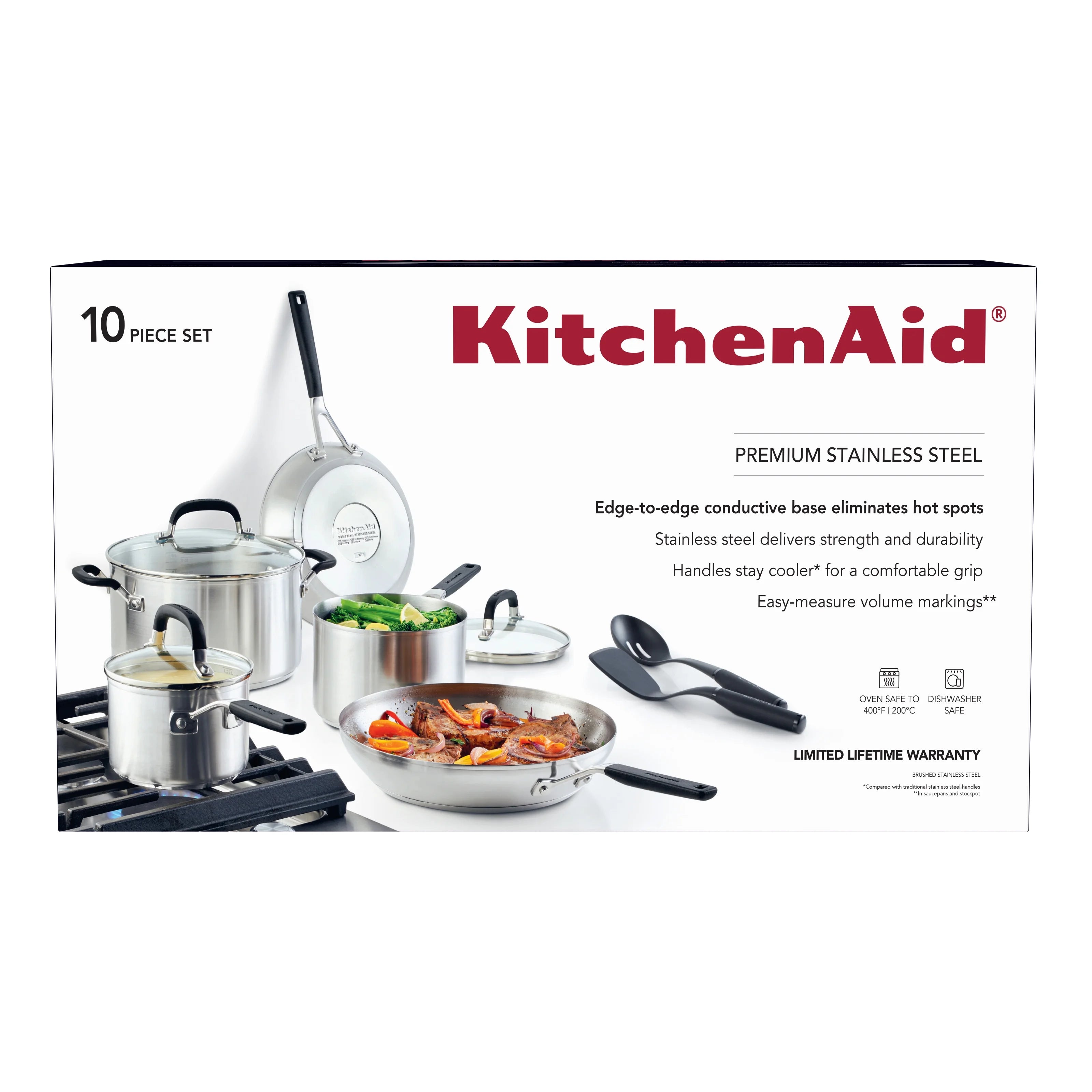 Stainless Steel 10 Piece Pots and Pans Set C609626