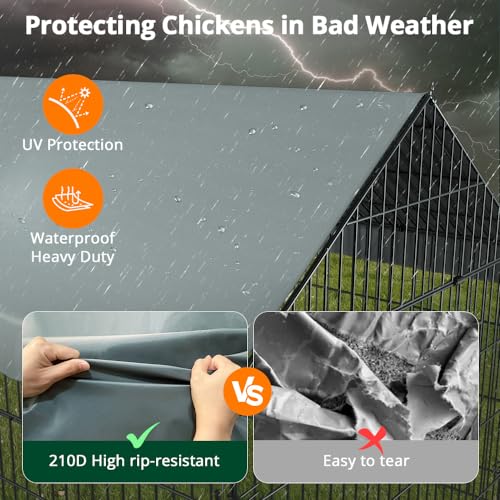 130"×40"×40" Outdoor Metal Chicken Coop Y697582