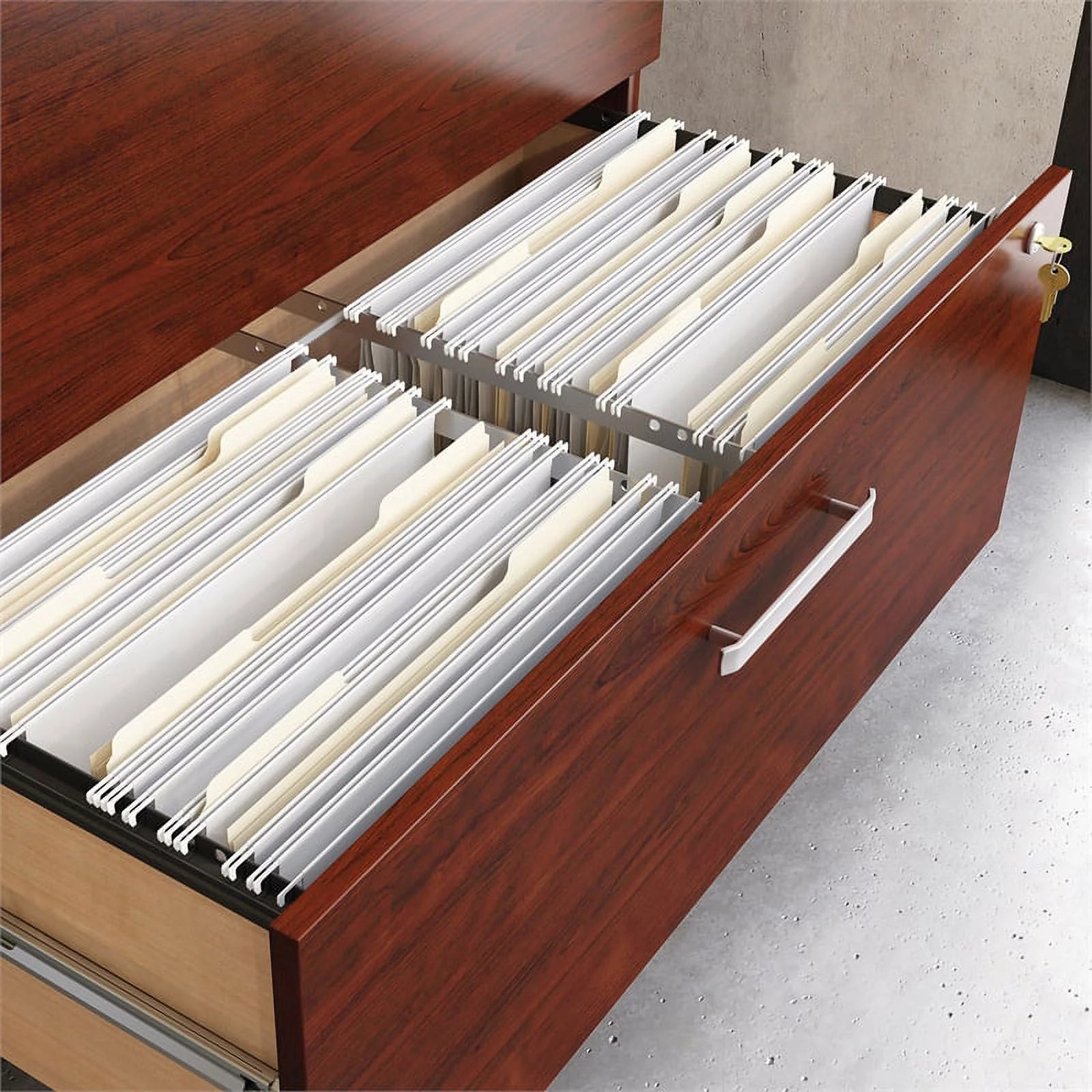 Engineered Wood Lateral Filing Cabinet in Classic Cherry W3392