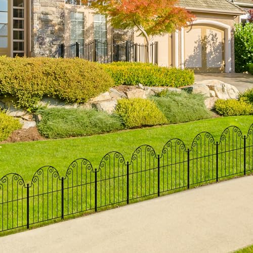 10 Panels No Dig Rustproof Metal Garden Fence 25ft Long 42 Inch High R348006