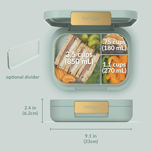 Dark Gray Bento Lunch Box, 3-4 Compartments, Leak-Resistant, 44 fl oz, BPA-Free F959396