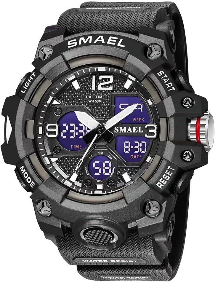 Digital Waterproof Sports Watch with Date, LED Alarm, Stopwatch J557