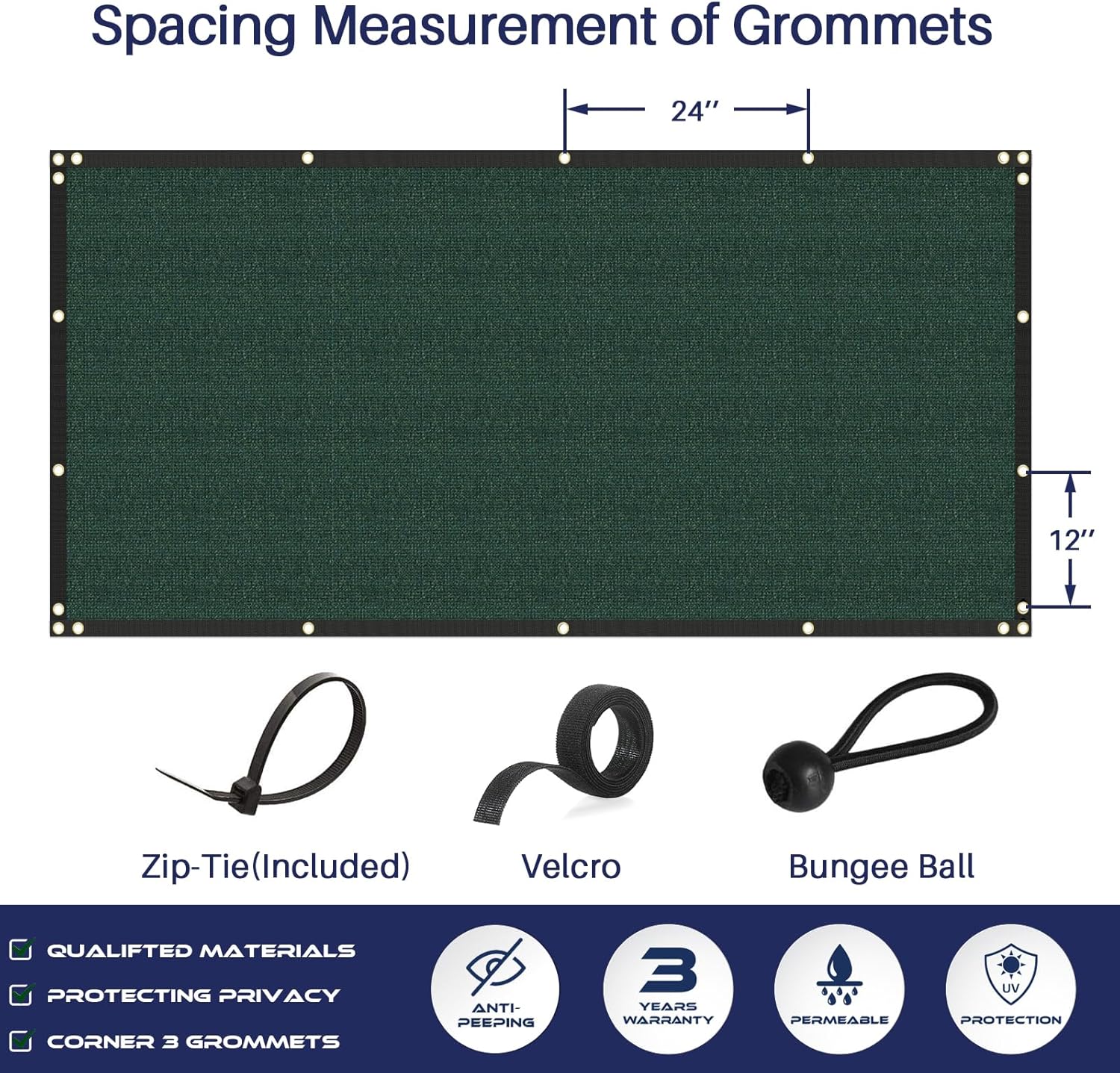 Green Heavy Duty Privacy Fence Screen 5' x 26' J885416