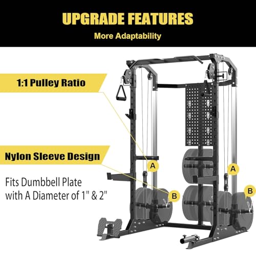 Power Cage with Cable Crossover and Dual Independent Pulley System K211