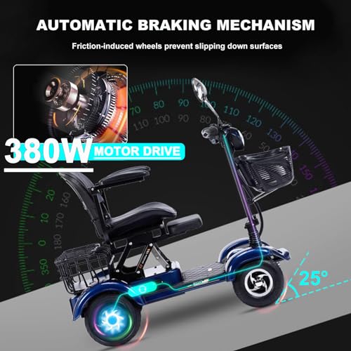 Red Folding Mobility Scooter with Lights W49196
