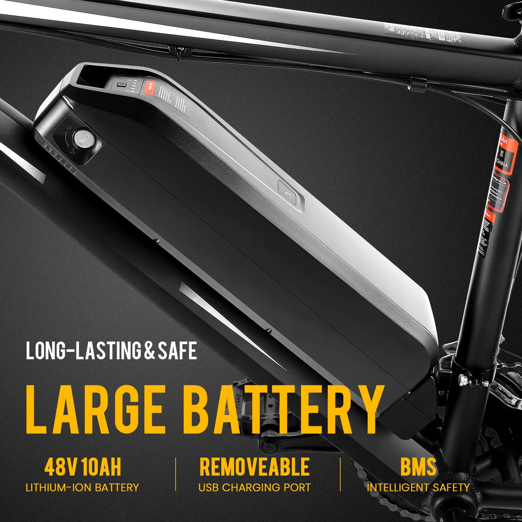 27.5" Electric Bike 500W Mountain Bike with Removable Battery 21 Speed Ebike B1600