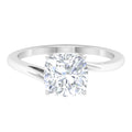 Cushion Cut Moissanite Solitaire Engagement Ring - 8 mm, 925 Sterling Silver, US 4.00 B2488