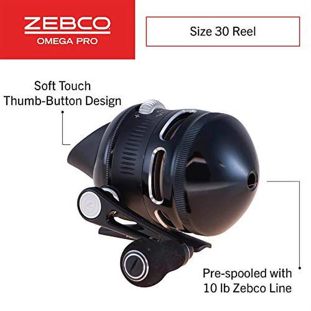 Black Size 20 Spincast Fishing Reel with Aluminum Front Cover O726133