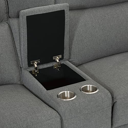 Light Gray Dark Gray Power Double Reclining Loveseat M167
