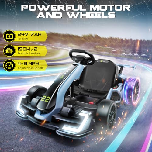 Red 24V Electric Drift Kart with Adjustable Seat F84028