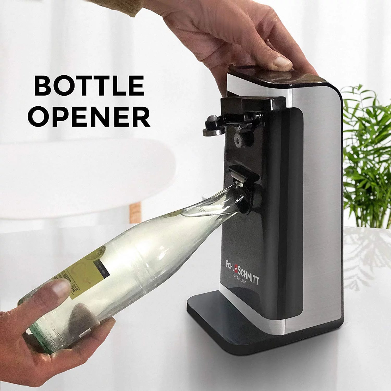 Electric Can Opener with Knife Sharpener and Bottle Opener K3639