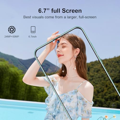 Graphite black 5G Android Smartphone 8GB+256GB 6.7" HD Screen 24MP+50MP Camera 6200mAh Battery X12720