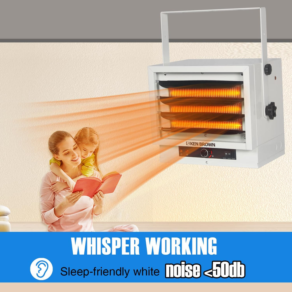 7500W Electric Garage Heater, Hardwired Digital Fan Forced Ceiling Mount Heater, 240v M739759