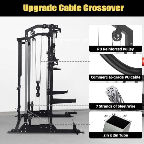 Power Cage with Cable Crossover and Dual Independent Pulley System K211