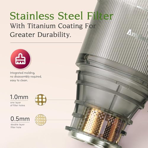 Cold Press Juicer, 200W Masticating Juicer with 2 Auger, Tritan Materials V39813