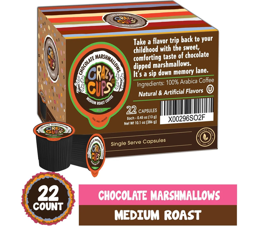 Decaf Chocolate Marshmallows Medium Roast Coffee, 22 Count G280006