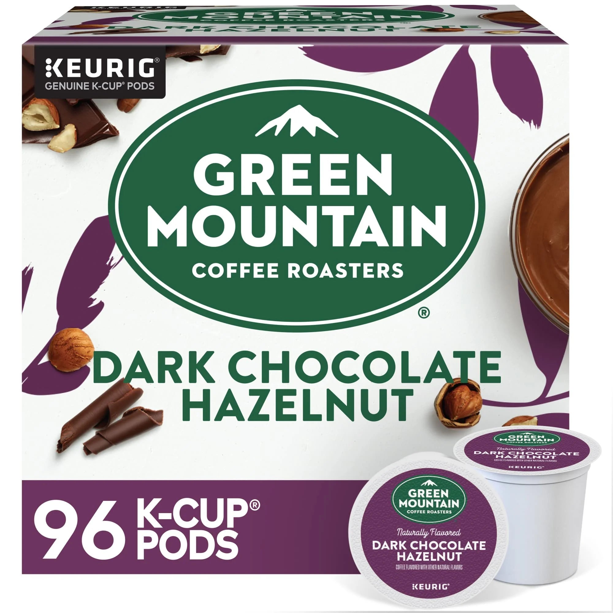 96 Count Dark Chocolate Hazelnut Coffee K-Cup Pods D244483