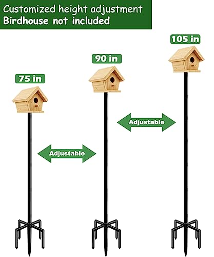 Black 105 Inch Bird Feeder Pole Mount Kit with 5-Prong Base G3875