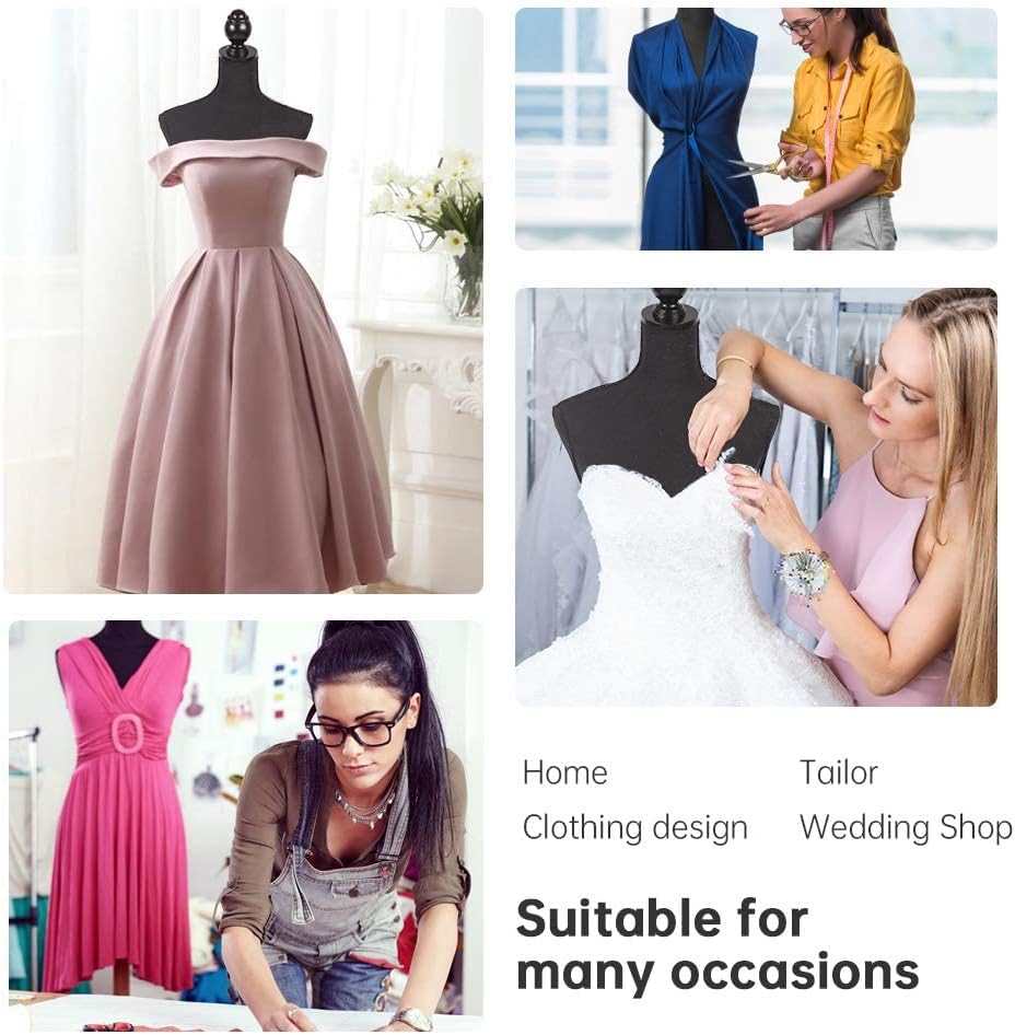 Black Adjustable Dress Form Mannequin with Tripod Stand K32930