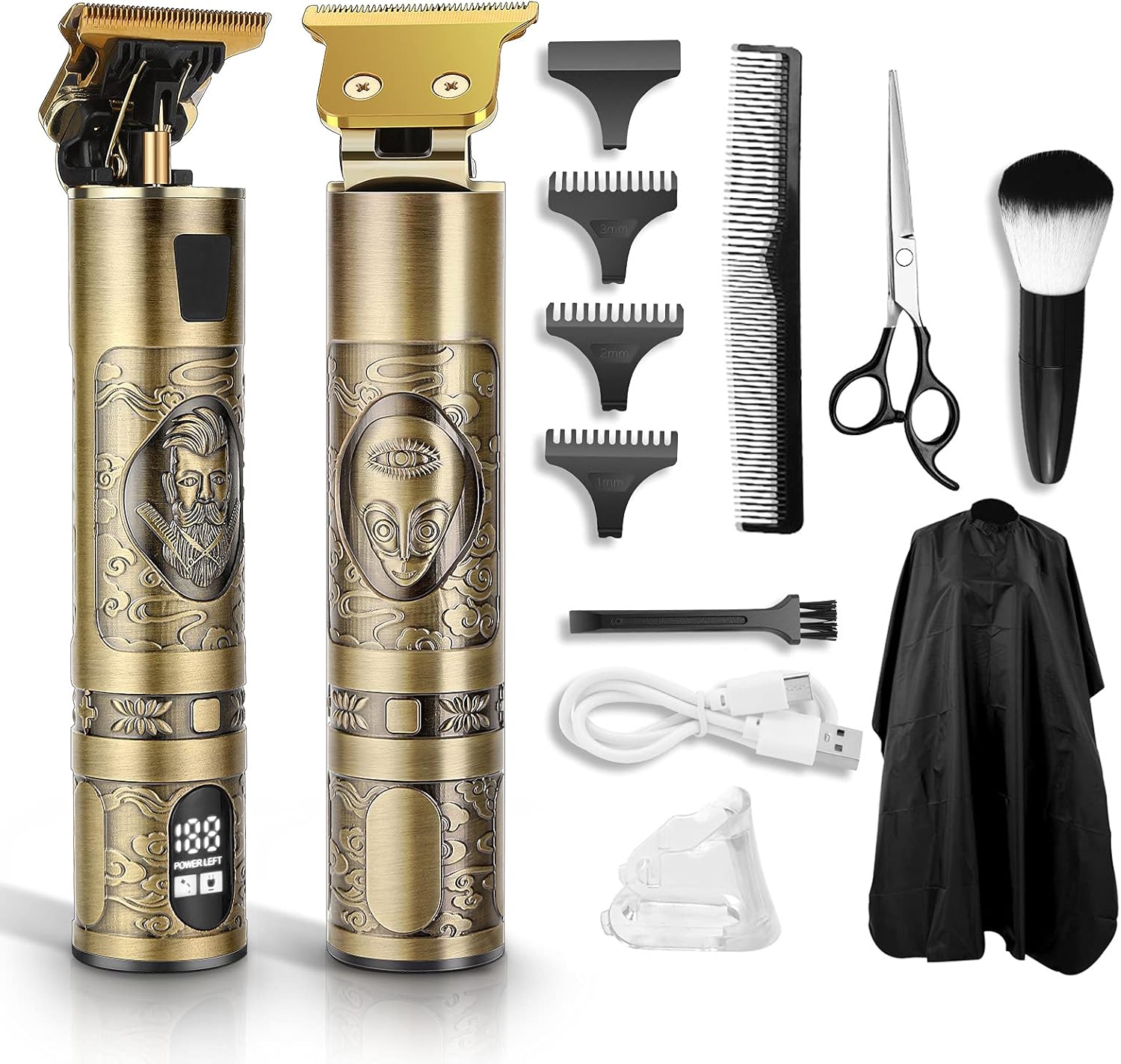 Gold Cordless Hair Clippers with LCD Display H822115