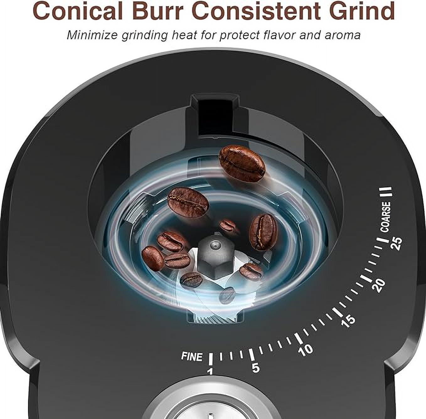Stainless Steel Electric Conical Burr Coffee Grinder X672619