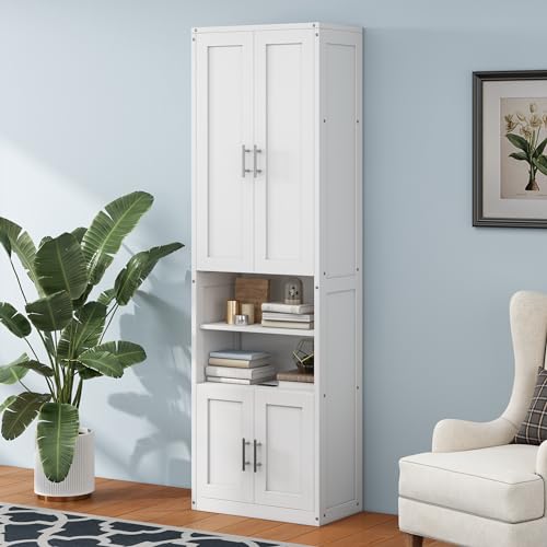 White Queen Murphy Bed with 2 Side Cabinet Storage Shelves A406915