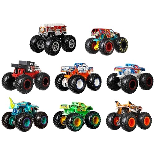 Hot Wheels Monster Trucks Live 8-Pack, 1:64 Scale Toy Monster Trucks B6345