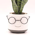 Green 4 inch Face Planter Pot with Drainage D840