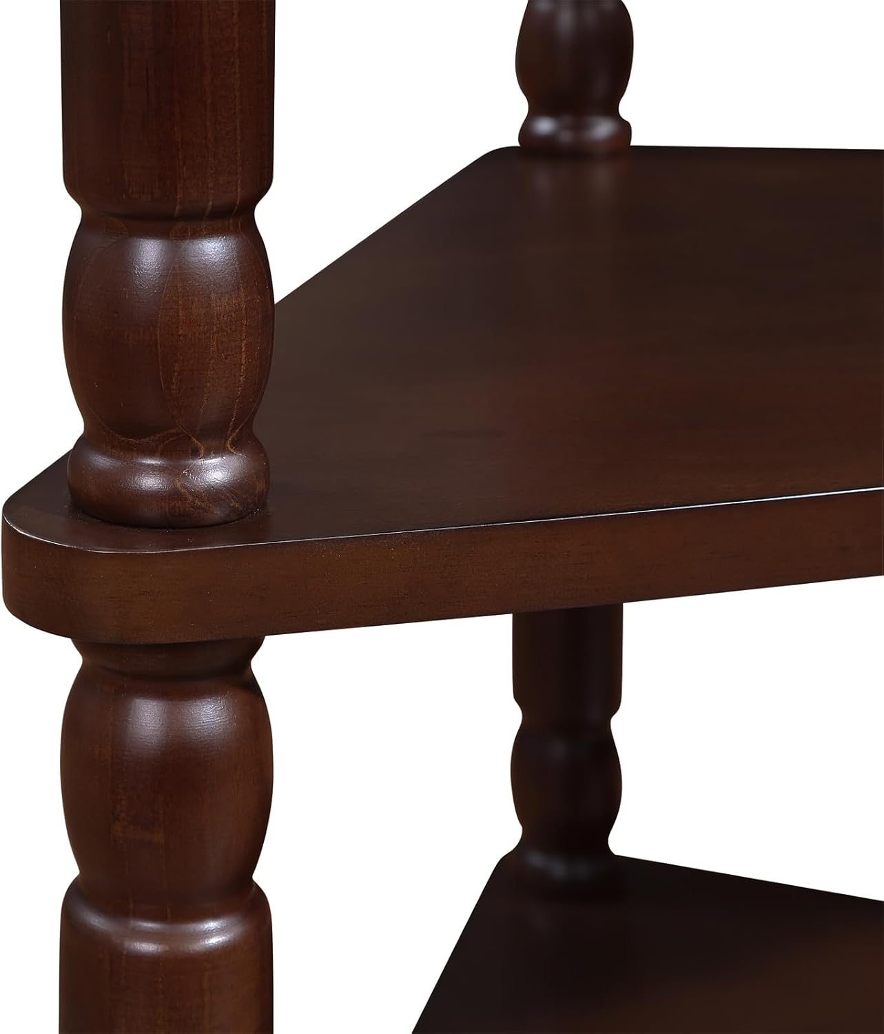 Light Espresso Wood Corner Table with 1 Storage Drawer K2081