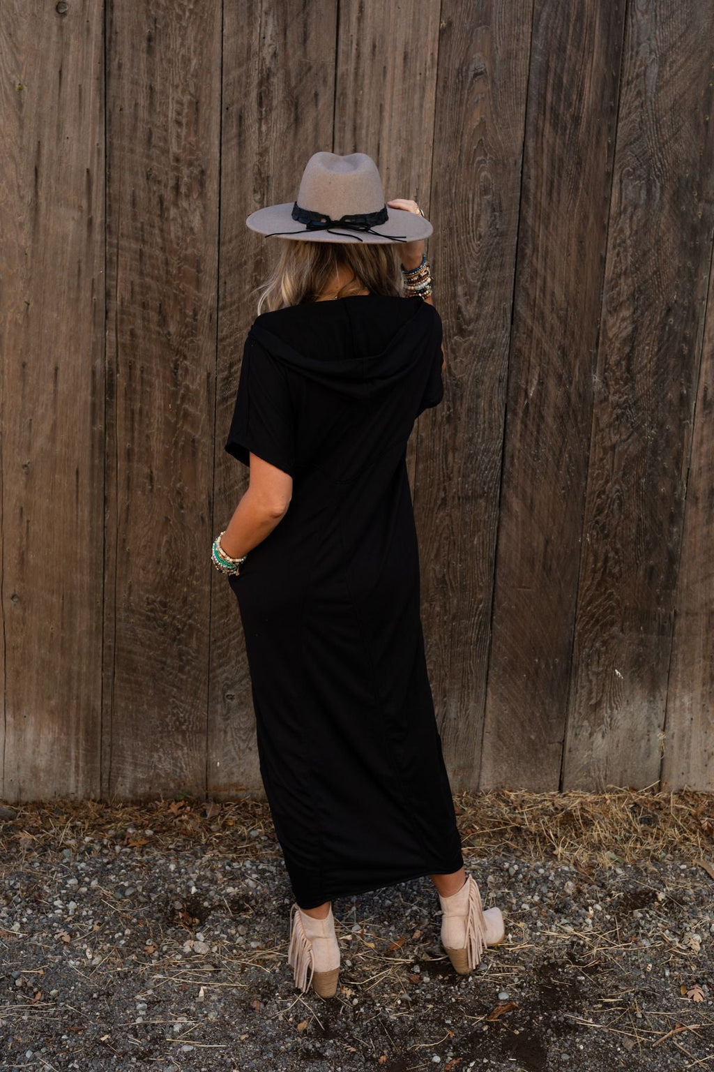 The Nest First Pick Hooded Slit Dress - Black