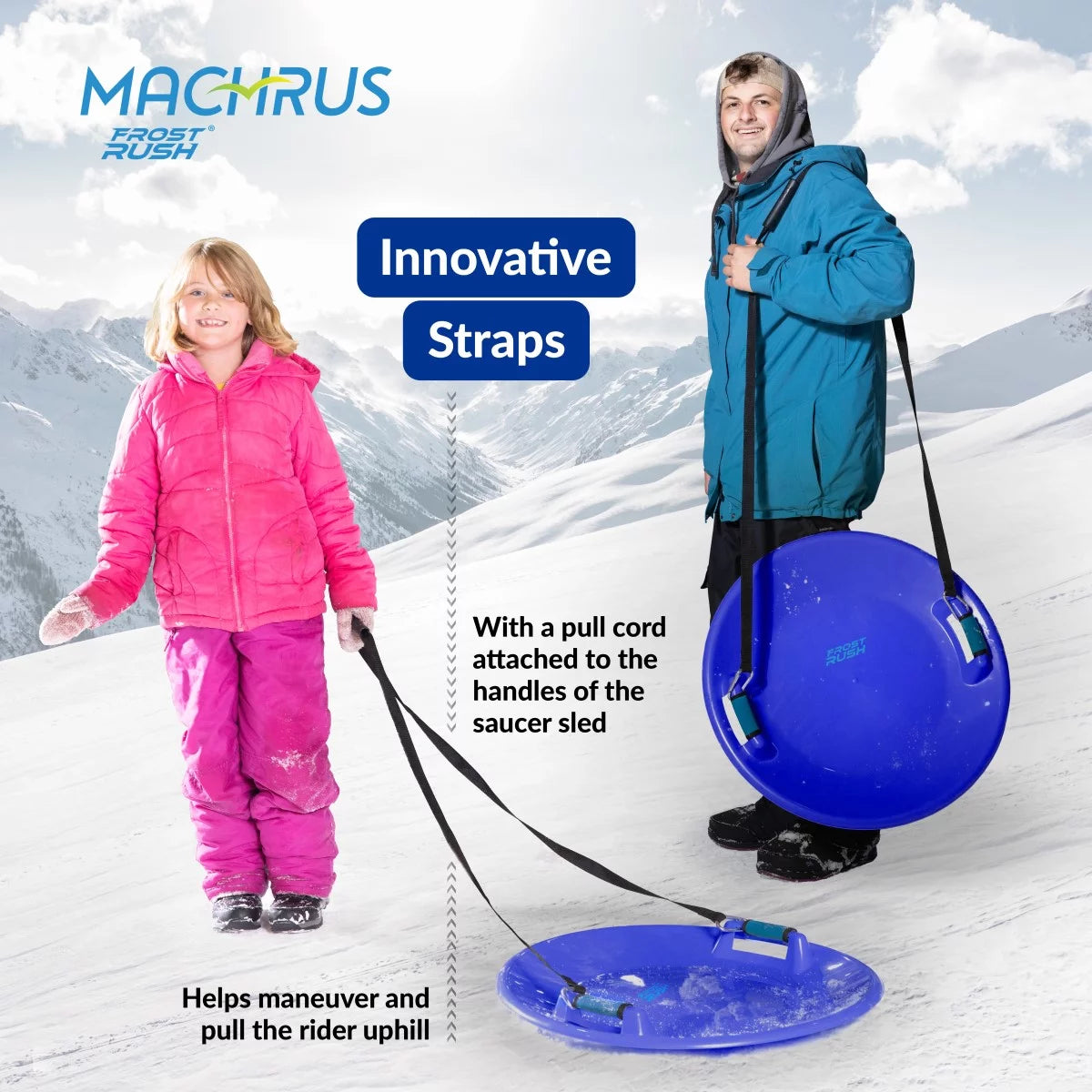 Large Arctic Winter Snow Sled with Foam Grips and Handles Z599
