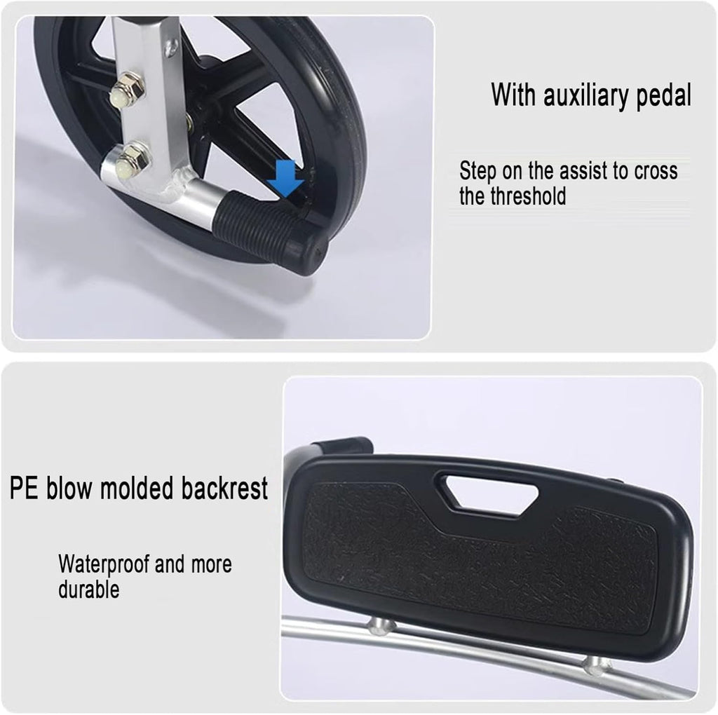 4 in 1 Portable Shower Commode Chair with Wheels S514909