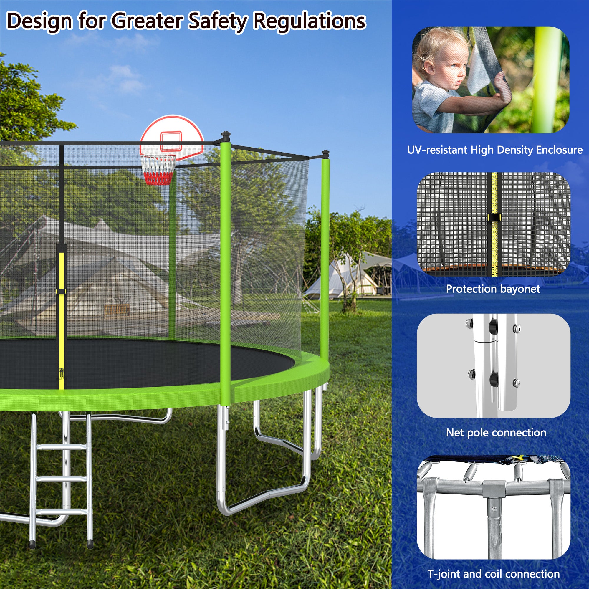 1300LB 15FT Trampoline with Enclosure P660