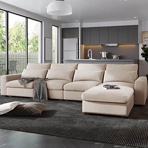 L-Shape Feather Filled Sectional Sofa with Reversible Chaise X74343