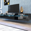 Floating TV Stand, 70" High Glossy with LED Lights E8807